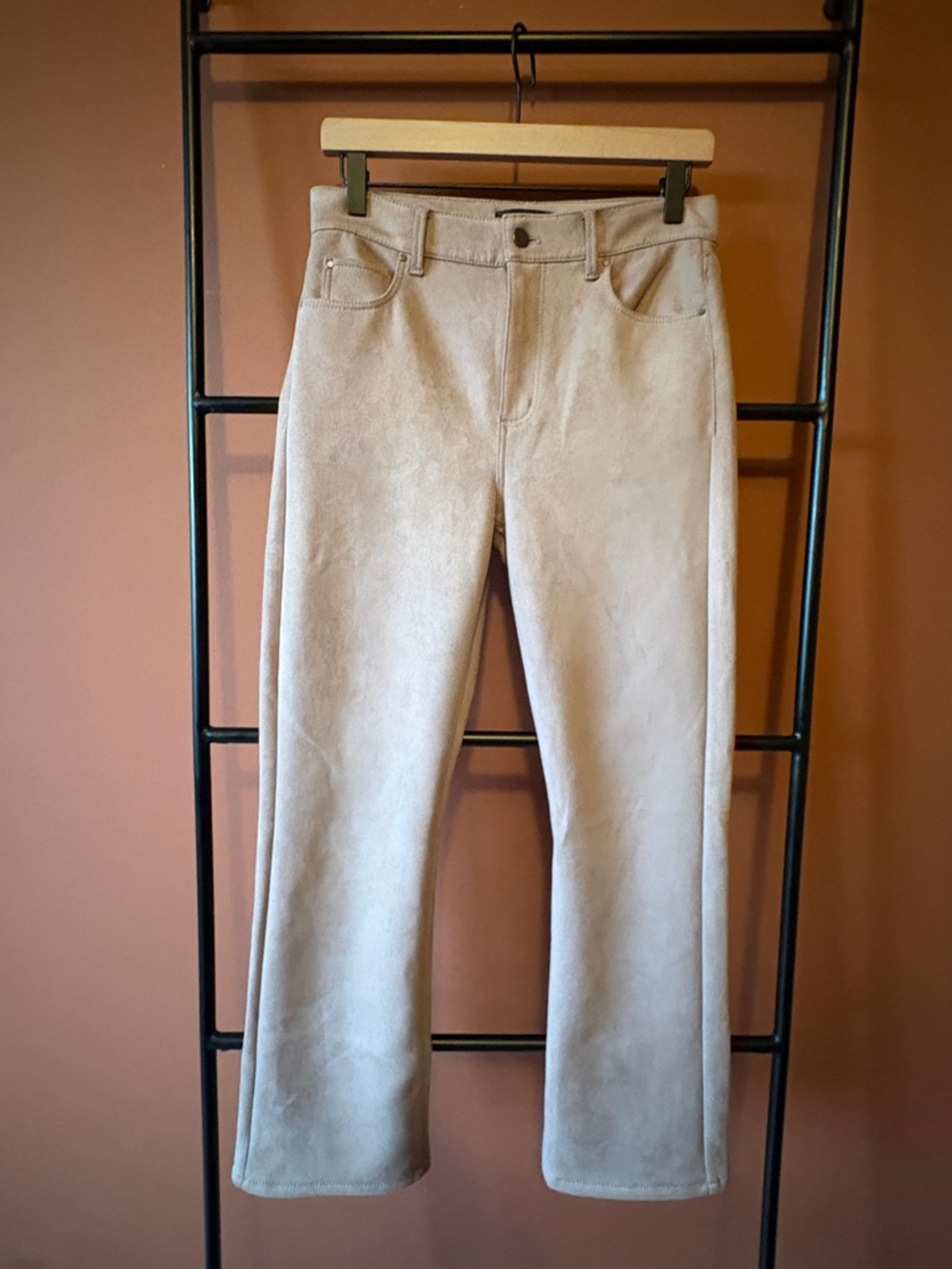 Ann Taylor Light Beige Flare Jeans-Soft Moleskin feel